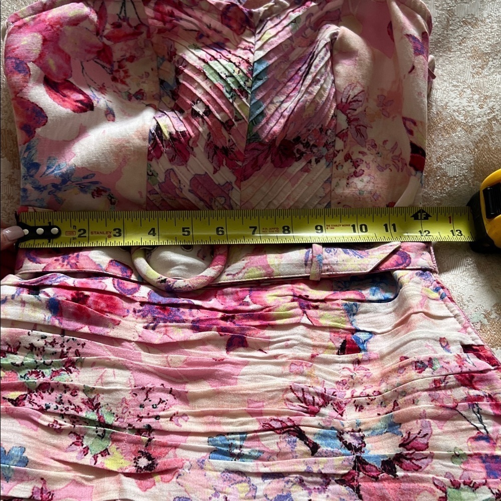 HEMANT & NANDITA Floral Ruched Halter Dress with Belt size XS - Picture 12 of 16